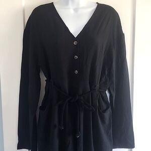 NWT Nordstrom brand Area Stars Black Bella Jumpsuit Crepe size medium.